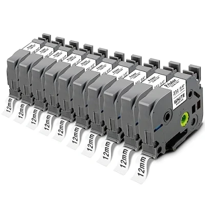 Abbildung von 10x Pristar kompatible für Brother Tze 231 TZe231 TZ Ersatz Ptouch Schriftband 12mm 0.47 Laminated Schriftbänder PT D400 H107B E500VP H105 D600VP H100LB PTH100R D210 H110 1000