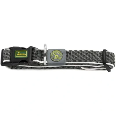 Abbildung von HUNTER Hilo Vario Basic Halsung, Halsband für Hunde, Mit leichtem Mesh Material, Anthrazit, M L