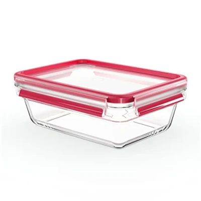 Abbildung von Tefal MasterSeal N1041010, Box, Rechteckig, 1,3 l, Rot, Transparent, Glas, 420 C