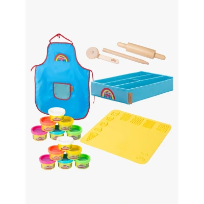 Abbildung von roba® Knete roba x Play Doh nachhaltiges Spielset mit Starterset (Set XXL, Extragroße 3D Kreativmatte, 12 Knetdosen, FSC Holzwerkzeuge, Box), Pädagogisch wertvoll &amp; spielbereit Für Kinder ab 3 Jahren