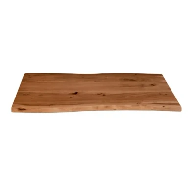 Abbildung von SAM Holzplatte 80x40 cm Louisa, Tischplatte aus Akazienholz massiv + nussbaumfarben, Baumkanten Platte für Heimwerker, geeignet Arbeitsplatten, Tische &amp; Fensterbretter