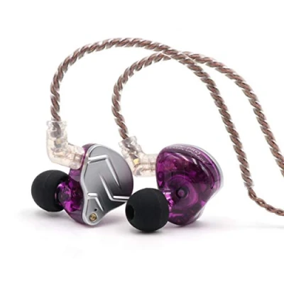 Abbildung von LINSOUL KZ ZSN Pro Dual Treiber 1BA + 1DD Hybrid Metall Ohrhörer HiFi In Ear Monitor mit abnehmbares versenktes 2Pin Kabel, Zin Legierungspanel(Lila,Ohne Mikrofon)