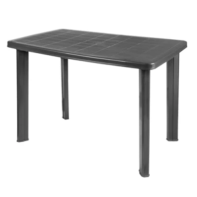 Abbildung von Spetebo Kunststoff Gartentisch 100 x 72 cm anthrazit Campingtisch rechteckig im klassischen Design Balkontisch Terrassentisch Oudoor Garten Tisch für den Außenbereich