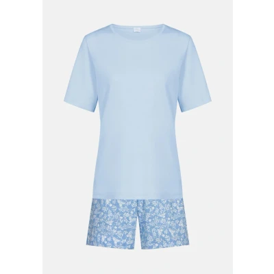 Abbildung von mey Serie Flower Meadow Nachtwäsche Set, Damen, Größe: 38, Blue silk