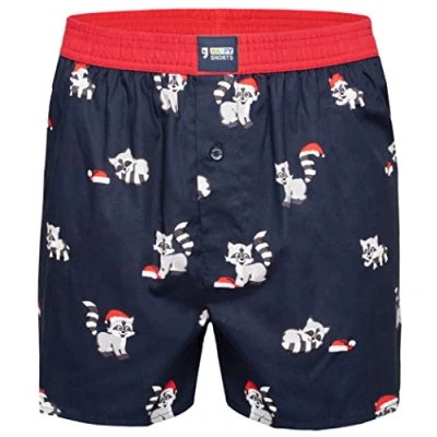 Abbildung von Happy Shorts Christmas Boxershorts, Herren, Größe: XL, Raccoon