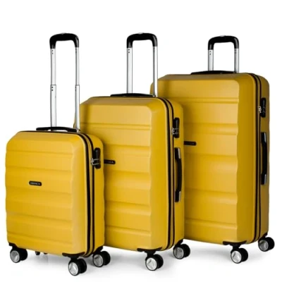 Abbildung von ITACA Gepäck Sets, Reisekoffer, Reisekoffer Set, Kofferset, Hartschalenkoffer, Trolley Luggage Große Auswahl an Koffer &amp; Trolleys für Jede Reise! T71600, Senf