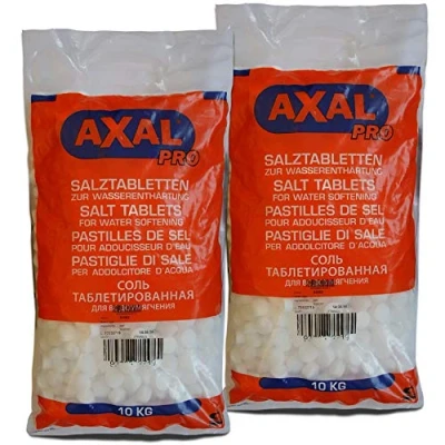 Abbildung von Axal Pro Regeneriersalz 2X 10kg Salztabletten für Wasserenthärtungsanlagen Entkalkungsanlagen Pools Effiziente Kalkvermeidung Wasserenthärtung