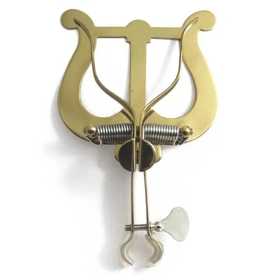 Abbildung von Marschgabel für Waldhorn/Trompete (Kinderhorn Doppelhorn/French Horn) Soundman Lyre Lyra Notenhalter (messing, lackiert)