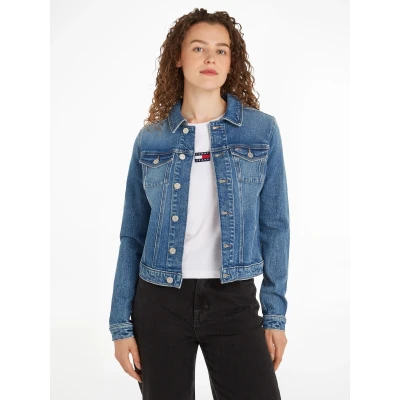 Abbildung von Tommy Jeans Jeansjacke VIVIANNE SKN JACKET CH8132 mit Markenlabel