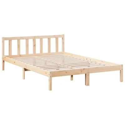 Abbildung von vidaXL Massivholzbett, Holzbett Extra Lang ohne Matratze, Bettgestell mit Lattenrost, Bett Doppelbett für Schlafzimmer, 140x220cm Kiefernholz