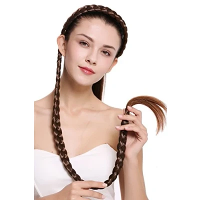 Abbildung von WIG ME UP N1038 2T30 Haarteil Zopf an Haarreif geflochten super lang Tracht Kastanie Braun Mix 95 cm