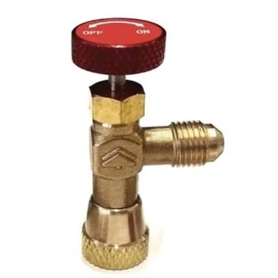 Abbildung von REPORSHOP Einwegpackventil R32 R290 Floge Flasche Links drei 1/2 x 1/4