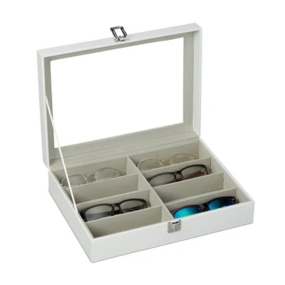 Abbildung von relaxdays Aufbewahrungsbox Brillenbox für 8 Brillen, Weiß