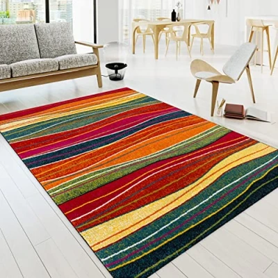 Abbildung von Paco Home Teppich &quot;Canvas 773&quot;, rechteckig, Kurzflor, moderner Streifen, ideal im Wohnzimmer &amp; Schlafzimmer