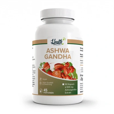 Abbildung von HEALTH+ ASHWAGANDHA mit KSM 66, 90 Kapseln St