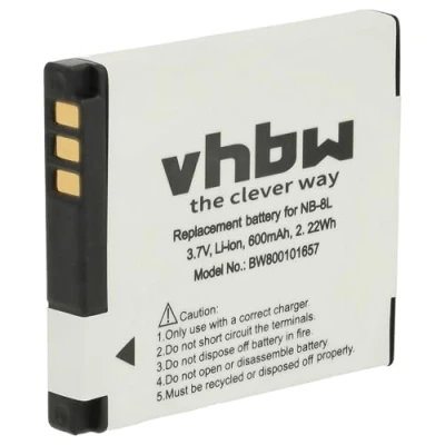 Abbildung von vhbw Akku Ersatz für Canon NB 8L Kamera Digicam DSLR (600mAh, 3,6V, Li Ion)