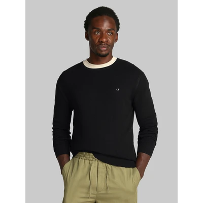 Abbildung von Calvin Klein Waffle Texture Sweater Strickpullover, Herren, Größe: Small, Black