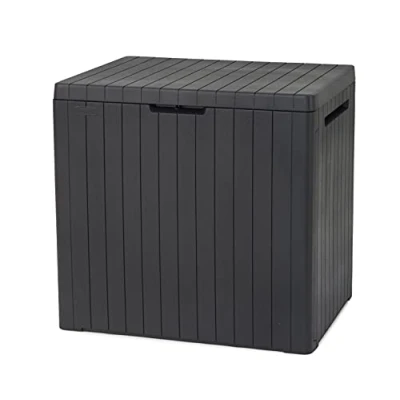 Abbildung von Keter Gartenbox Garten Aufbewahrungsbox City 113 L, Eingebaute Griffe