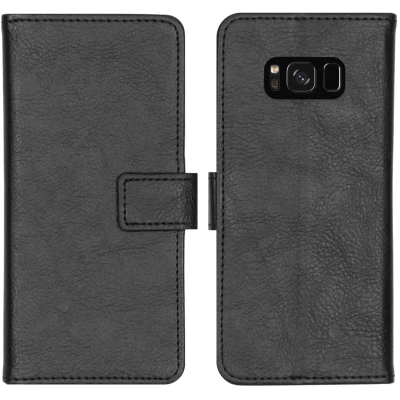 Abbildung von Samsung Galaxy S8 Hülle Kunstleder iMoshion Klapphülle Handyhülle Schwarz