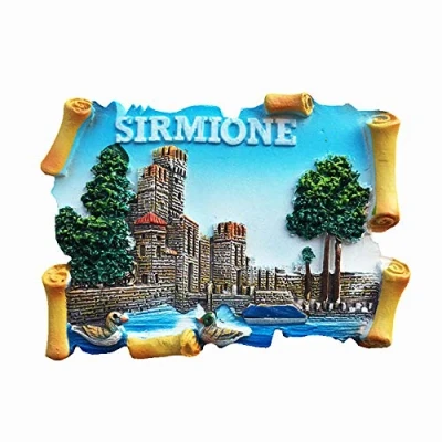 Abbildung von 3D Sirmione Italien Kühlschrank Kühlschrankmagnet Tourist Souvenirs Handgemachte Harz Handwerk Magnetische Aufkleber Home Küche Dekoration Reise Geschenk