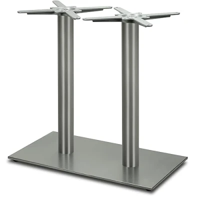 Abbildung von Dublino Doppel Tischgestell Tischbein Edelstahl Premium PD7091inox INOX Esstisch Höhe 73 cm 31 kg Bodenplatte 75x40 max. Tischplattengröße 160x80