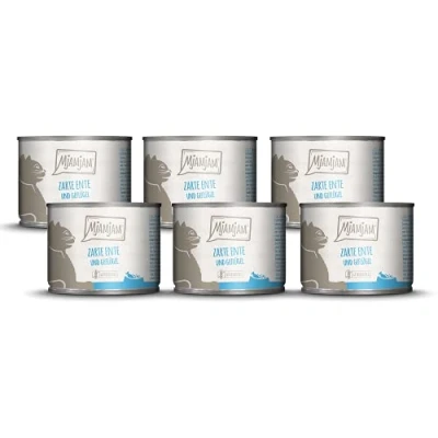 Abbildung von MjAMjAM Premium Nassfutter für Katzen zarte Ente &amp; Geflügel an leckeren Möhrchen, 6er Pack (6 x 200 g), getreidefrei mit extra viel Fleisch