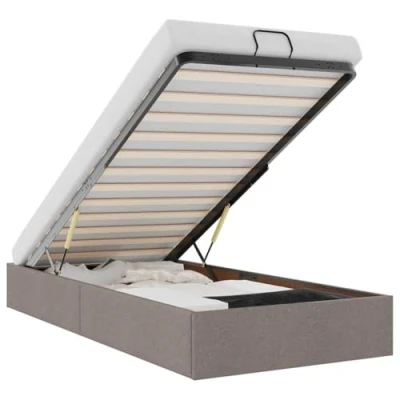 Abbildung von vidaXL Bettgestell ohne Matratze Taupe 100x200 cm Stoff