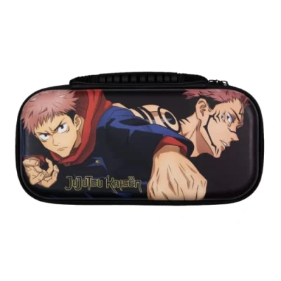 Abbildung von Konix Jujutsu Kaisen Schutz und Transporthülle für die Konsolen Nintendo Switch, Switch Lite OLED Aufbewahrung 8 Spiele Schwarz.