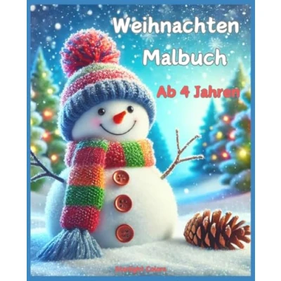 Abbildung von Weihnachten Malbuch für Kinder: Weihnachtsgeschenk Mädchen und Jungen Ab 4 Jahren Ausmalbuch mit 51 Festlichen Motiven:
