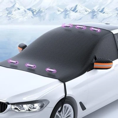 Abbildung von Auto Winter frontscheibenabdeckung für Skoda Kamiq Karoq Kodiaq Octavia Rapid Scala Yeti Superb, Eisschutzfolien Sonnenschutz Frostschutz Zubehör