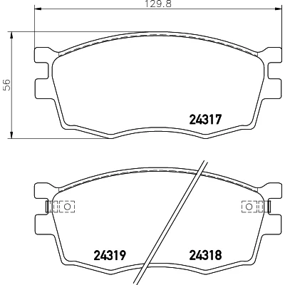 Abbildung von HELLA 8DB 355 006 951 Bremsbelagsatz mit akustischer Verschleißwarnung KIA: RIO 2, 2 Stufenheck, Pride Schrägheck, HYUNDAI: ACCENT 3