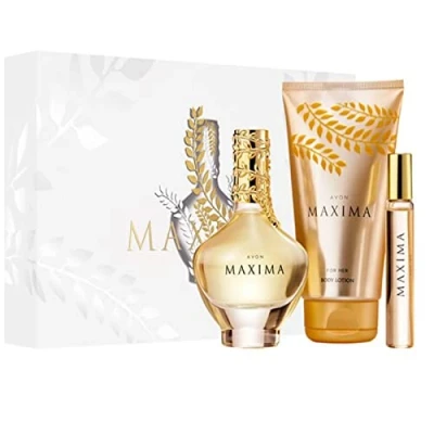 Abbildung von Avon Set Maxima Eau de Parfum 50ml + Taschenspray 10ml und Bodylotion 150ml Geschenkbox für Damen verführerischer Duft