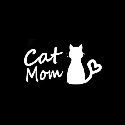 Abbildung von SUIFENG Autoaufkleber 13Cm X 6.7Cm Cat Mom Lustiges Vinyl Aufkleber Dekor Schwarz Silber