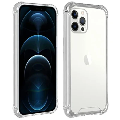 Abbildung von Hülle für iPhone 12 Pro Max Klarsicht Silikongehäuse mit Verstärkten Ecken Flexible Anti Schock Silikonhülle Durchsichtig (iPhone Max, Transparent)