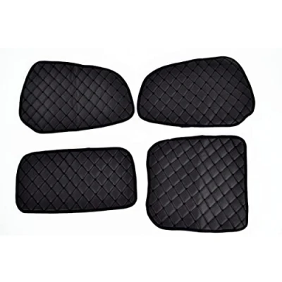 Abbildung von 24/7Auto 4 teiliges Set aus schwarzen Öko Leder Türverkleidungen und Armaturenbrett Matten für Scania R P G 2010 2016