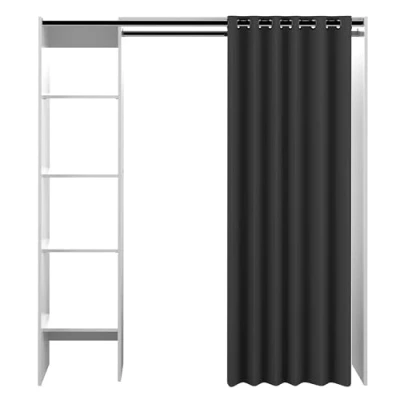 Abbildung von TemaHome Kleiderschrank &quot;Tom&quot;, ausziehbarer Kleiderschrank, Vorhang und viele Fächer, Höhe 181 cm