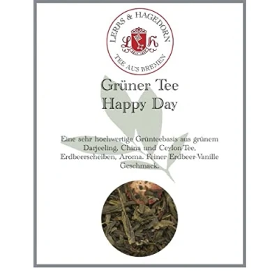 Abbildung von Lerbs &amp; Hagedorn, Grüner Tee Happy Day Feiner Erdbeer Vanille Geschmac 250g (Ca. 20 Liter) Erdbeerscheiben