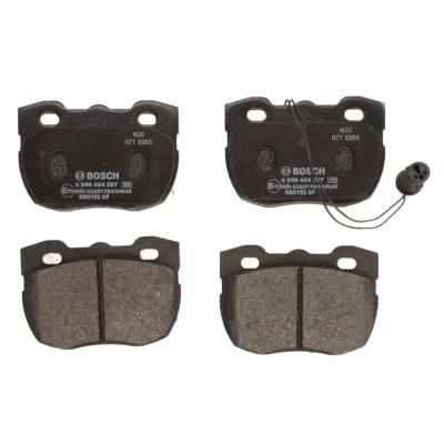Abbildung von BOSCH 0 986 424 287 Bremsbelagsatz Low Metallic mit integriertem Verschleißsensor Anti Quietsch Blech LAND ROVER: Discovery 1, Range Rover 1