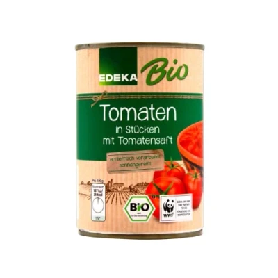 Abbildung von Edeka Bio Tomaten in Stücken mit Tomatensaft, 6er Pack (6 x 400g)