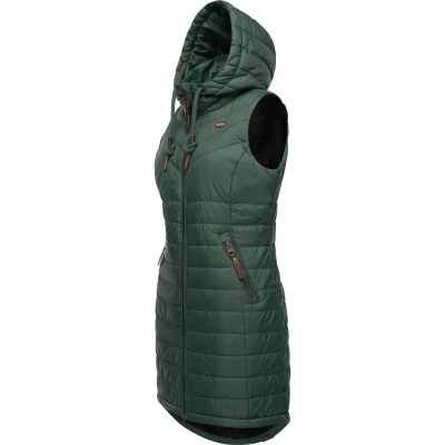 Abbildung von Ragwear Steppweste Lucinda LONG Weste, Damen, Größe: Large, Dark green