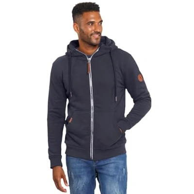 Abbildung von ALESSANDRO SALVARINI Herren Sweatjacke (S 3XL) mit Kapuze Leicht, Atmungsaktiv, Kapuzenpullover Reißverschluss Männer AS 292 Schwarz Medium