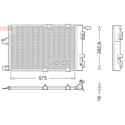 Abbildung von DENSO DCN20038 Klimakondensator mit Trockner R 134a OPEL: Astra G Coupe, Zafira A, Caravan