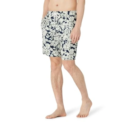 Abbildung von Amazon Essentials Herren Badehose, Schnell Trocknend, 23 cm, Marineblau Folk Floral, L