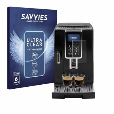 Abbildung von Savvies 6 Stück Schutzfolie für DeLonghi Dinamica ECAM350.55 Displayschutz Folie Ultra Transparent