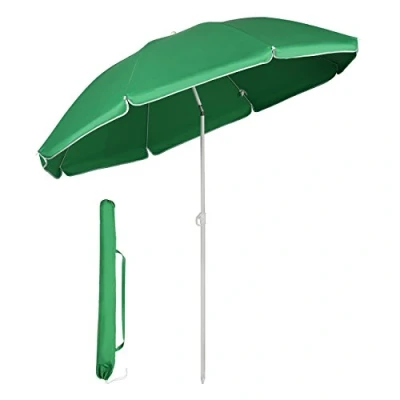 Abbildung von Sekey 160 cm Sonnenschirm Strand mit Schutzhülle für Balkon Garten &amp; Terrasse Neigungswinkel und Höhe verstellbar, Rund