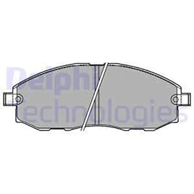 Abbildung von DELPHI LP1434 Bremsbelagsatz mit akustischer Verschleißwarnung Anti Quietsch Blech ohne Zubehör HYUNDAI: H 1 Kastenwagen, / Starex MPV
