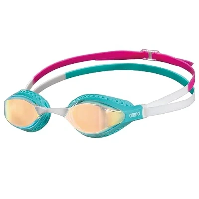 Abbildung von arena Airspeed Mirror Anti Beschlag Unisex Wettkampf Schwimmbrille für Erwachsene, mit Breiten Gläsern, UV Schutz, 3 Austauschbaren Nasenstegen, Air Seals Dichtungen