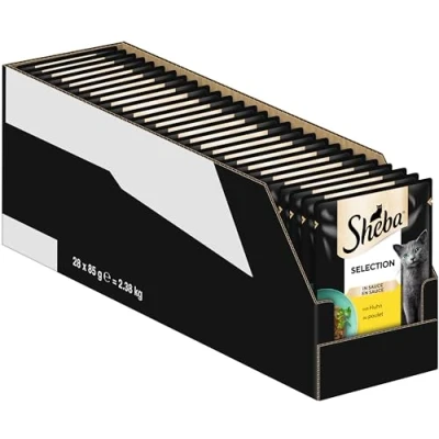 Abbildung von Sheba Sauce Collection Katzen Nassfutter im Portionsbeutel mit Huhn 28x85g