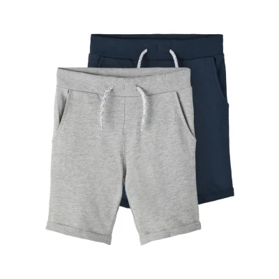 Abbildung von Name it 2P Shorts für Kinder, Größe: 92, Grey melange