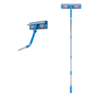 Abbildung von Mitclear 3 in 1 Teleskop Fensterwischer Abzieher Set 31cm mit 180 drehbaren Wischgelenk, Langer Glas Fensterreiniger Verlängerungsstange und Gummilippe für Fenster/Dusche/Auto (158cm)